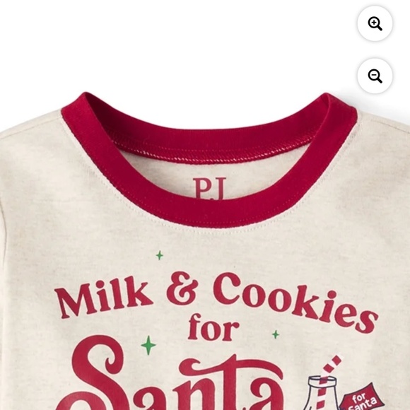 The Children’s Place Unisex Milk & Cookies For Santa 2 PC Pajama Set Size 12 NWT - Picture 3 of 6